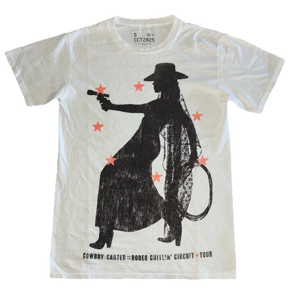 Beyonce Most Wanted Tee S White Cowboy Carter Tour 2025 Merch‎ NEW *spot